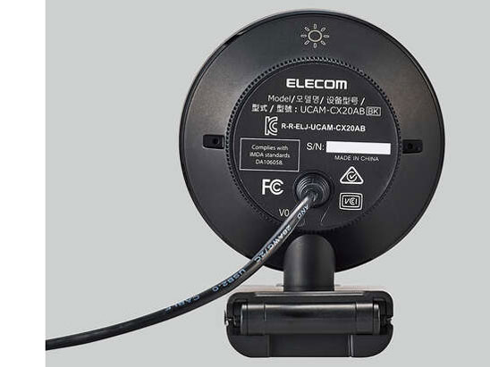 ELECOM LEDリングライト内蔵Webカメラ UCAM-CX20ABBK [ブラック]