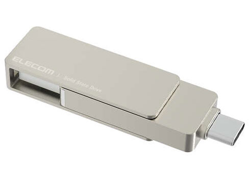 [お取り寄せ]ELECOM 外付けポータブルSSD 1TB-シルバー [ESD-EPA1000GSV]