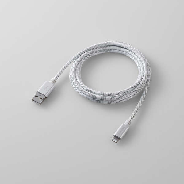 ELECOM ペットが噛んでも断線しにくいケーブル USB-A - Lightning MFi正規認証品 [PET-ALMT15WH]