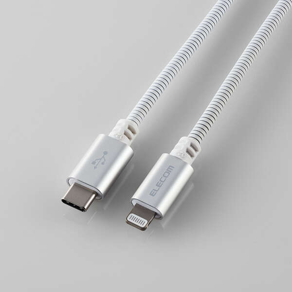 ELECOM ペットが噛んでも断線しにくいケーブル USB Type-C - Lightning MFi正規認証品 USB Power Delivery対応 [PET-CLMT15WH]
