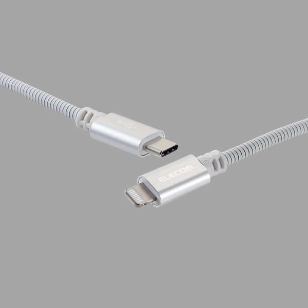 ELECOM ペットが噛んでも断線しにくいケーブル USB Type-C - Lightning MFi正規認証品 USB Power Delivery対応 [PET-CLMT15WH]