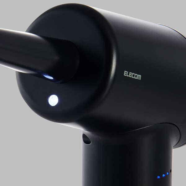 ELECOM 電動エアダスター 3種類のノズル付き ブラック[AD-ALB01BK]