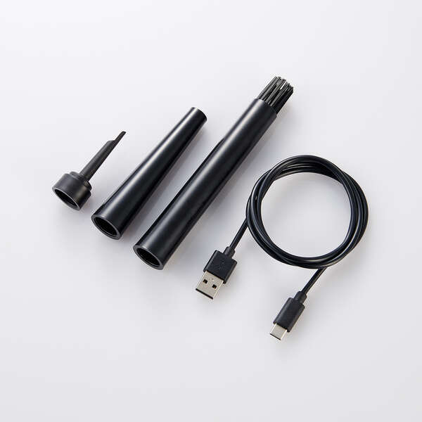 ELECOM 電動エアダスター 3種類のノズル付き ブラック[AD-ALB01BK]