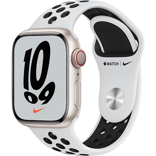 Apple Watch Nike Series 7 GPS+Cellularモデル 41mm MKJ33J/A [ピュアプラチナム/ブラックNikeスポーツバンド]