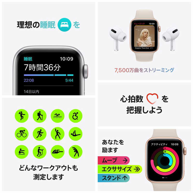 Apple Watch SE GPS+Cellularモデル 40mm MKQX3J/A [スターライト 