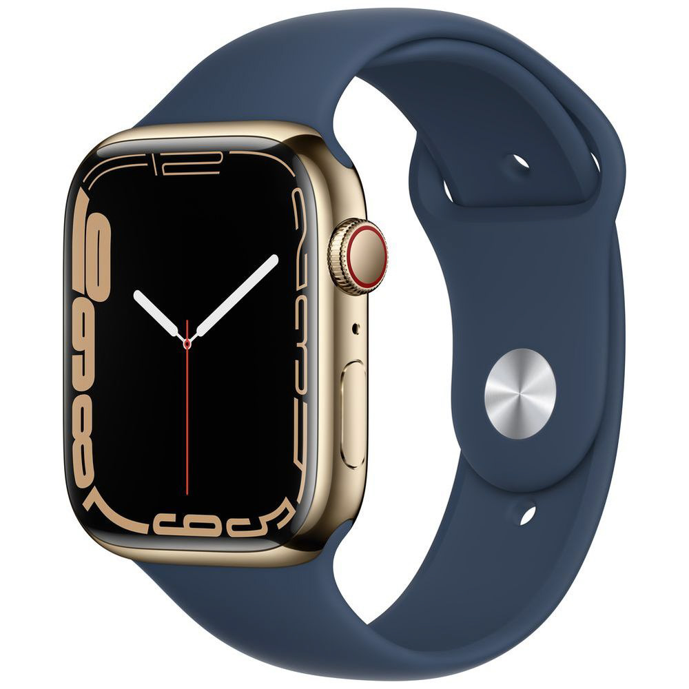 Apple Watch Series 7 GPS+Cellularモデル 45mm MN9M3J/A [ゴールドステンレススチールケース/アビスブルースポーツバンド]