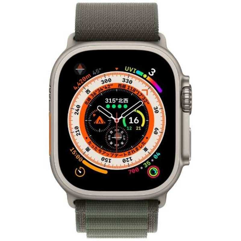 Apple Watch Ultra GPS+Cellularモデル 49mm MNHJ3J/A [グリーンアルパインループ S]