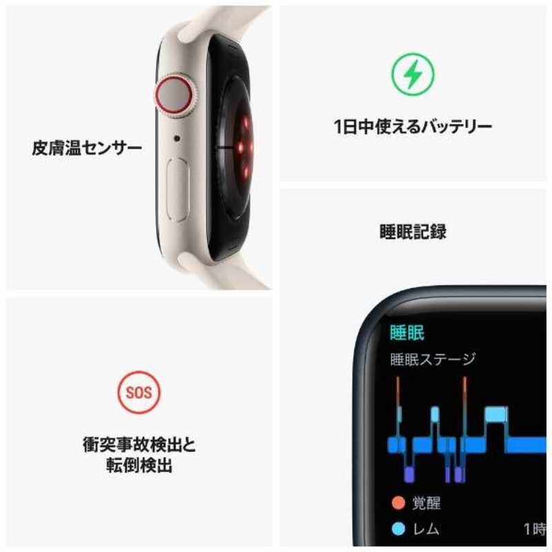 Apple Watch Series 8 GPS+Cellularモデル 41mm MNJ53J/A [シルバー