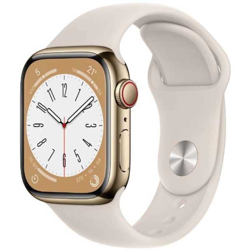 Apple Watch Series 8 GPS+Cellularモデル 41mm MNJC3J/A  [ゴールドステンレススチールケース/スターライトスポーツバンド]｜パソコン・スマートフォン・デジタル機器販売のPC  DEPOT(ピーシーデポ)WEBSHOP