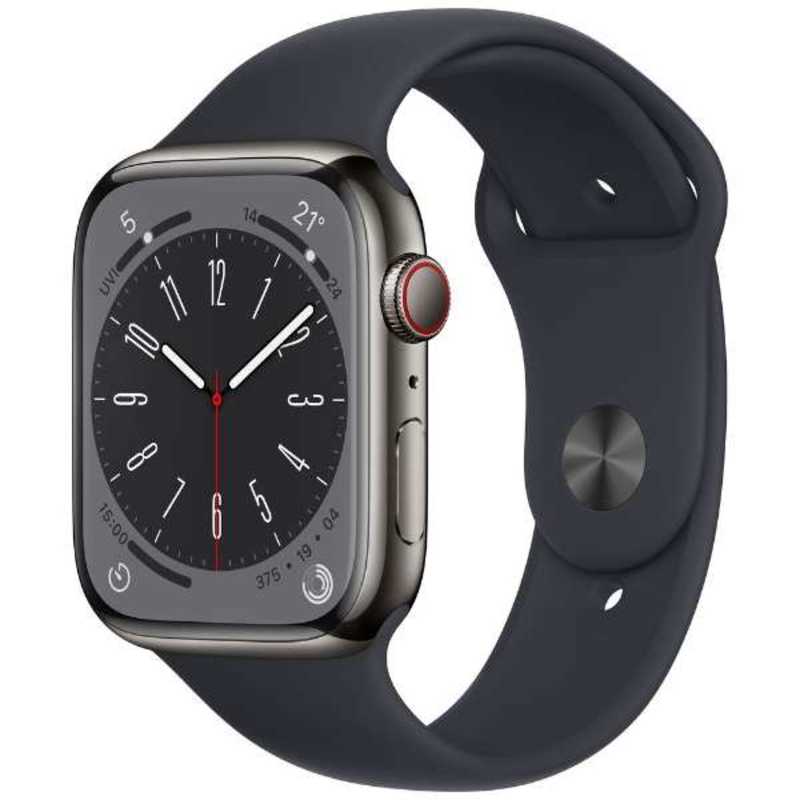 Apple Watch Series 8 GPS+Cellularモデル 45mm MNKU3J/A [グラファイトステンレススチールケース/ミッドナイトスポーツバンド]