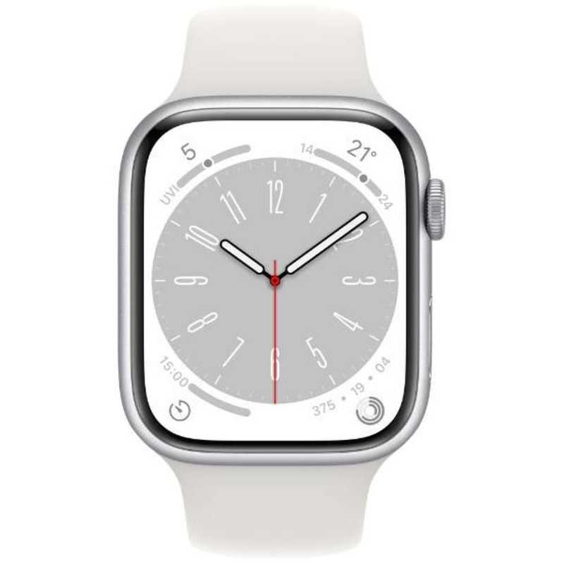 Apple Watch Series 8 GPS+Cellularモデル 45mm MP4J3J/A [シルバー/ホワイトスポーツバンド]