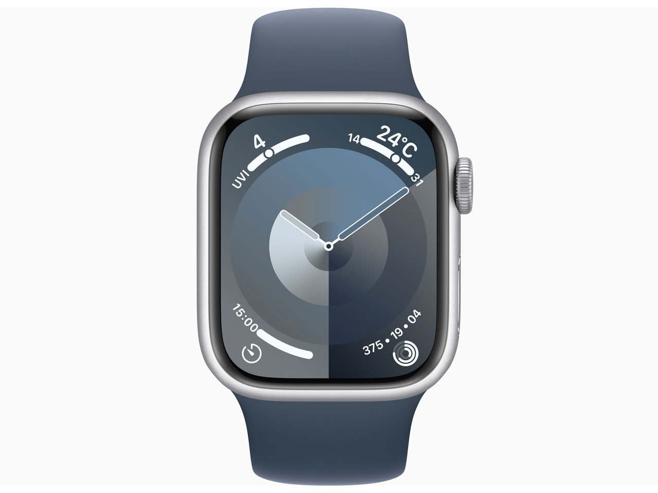 Apple Watch Series 9 GPSモデル 41mm MR913J/A [シルバー/ストームブルースポーツバンド M/L]