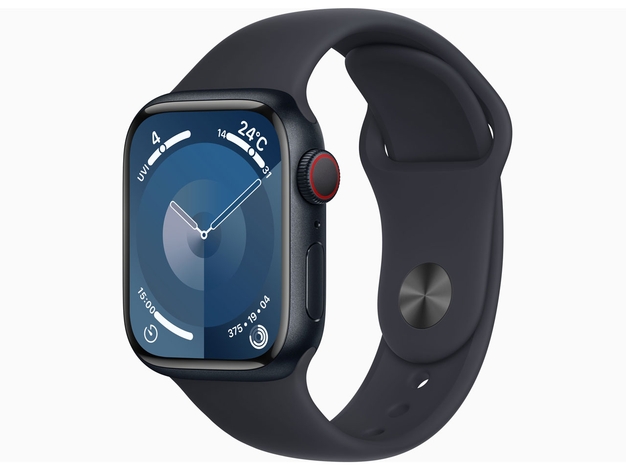 Apple Watch Series 9 GPS+Cellularモデル 41mm MRHR3J/A [ミッドナイトスポーツバンド S/M]
