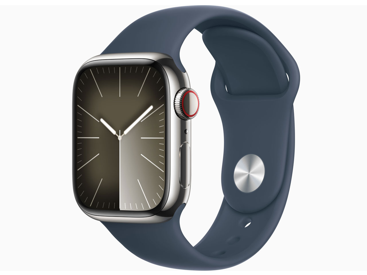 Apple Watch Series 9 GPS+Cellularモデル 41mm MRJ23J/A [シルバーステンレススチールケース/ストームブルースポーツバンド S/M]