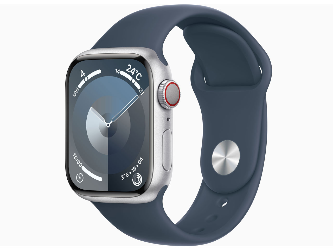【在庫限り】Apple Watch Series 9 GPS+Cellularモデル 41mm MRHW3J/A [シルバー/ストームブルースポーツバンド M/L]