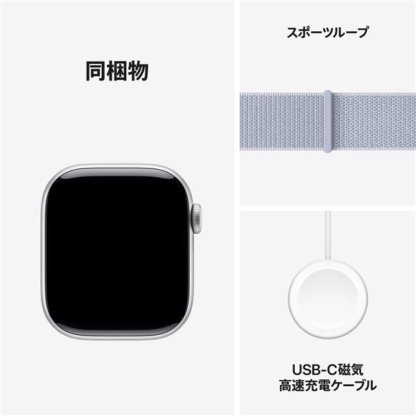 【在庫限り】Apple Apple Watch Series 10 GPS+Cellularモデル 42mm MWX53J/A [シルバー・ブルークラウドスポーツループ]