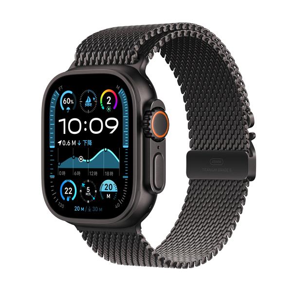 【在庫限り】Apple Apple Watch Ultra 2 GPS+Cellularモデル 49mm MX5U3J/A [ブラック・ブラックチタニウムミラネーゼループ M]