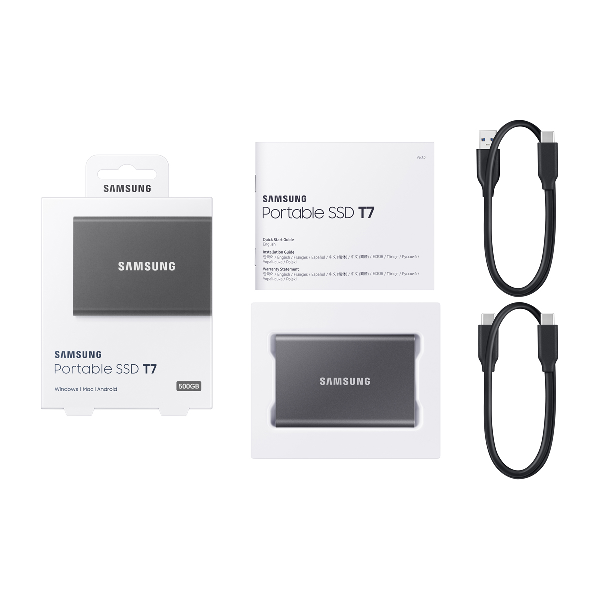 Samsung T7 MU-PC500T/IT 500GB [外付けSSD]｜パソコン