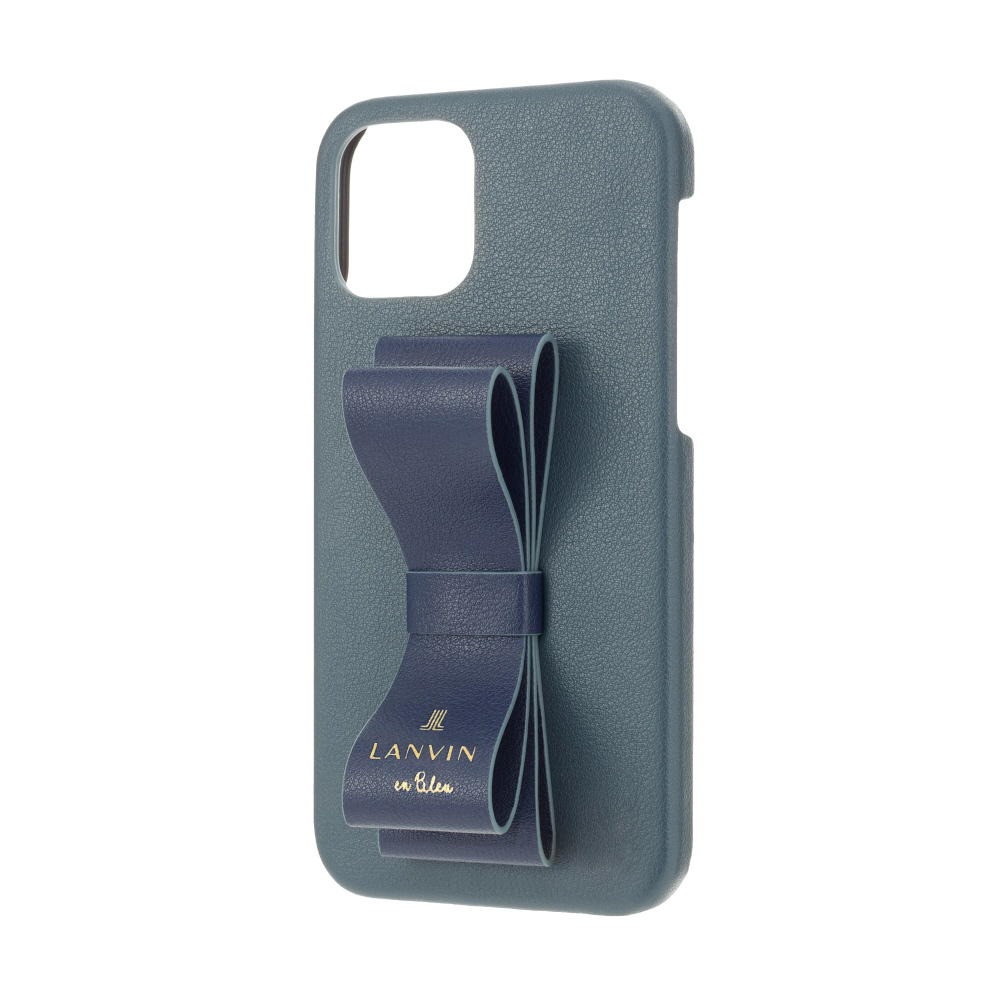 LANVIN en Bleu - Slim Wrap Case Stand & Ring Ribbon 2-Tone for iPhone 13 [ Navy/Vintage Blue ]