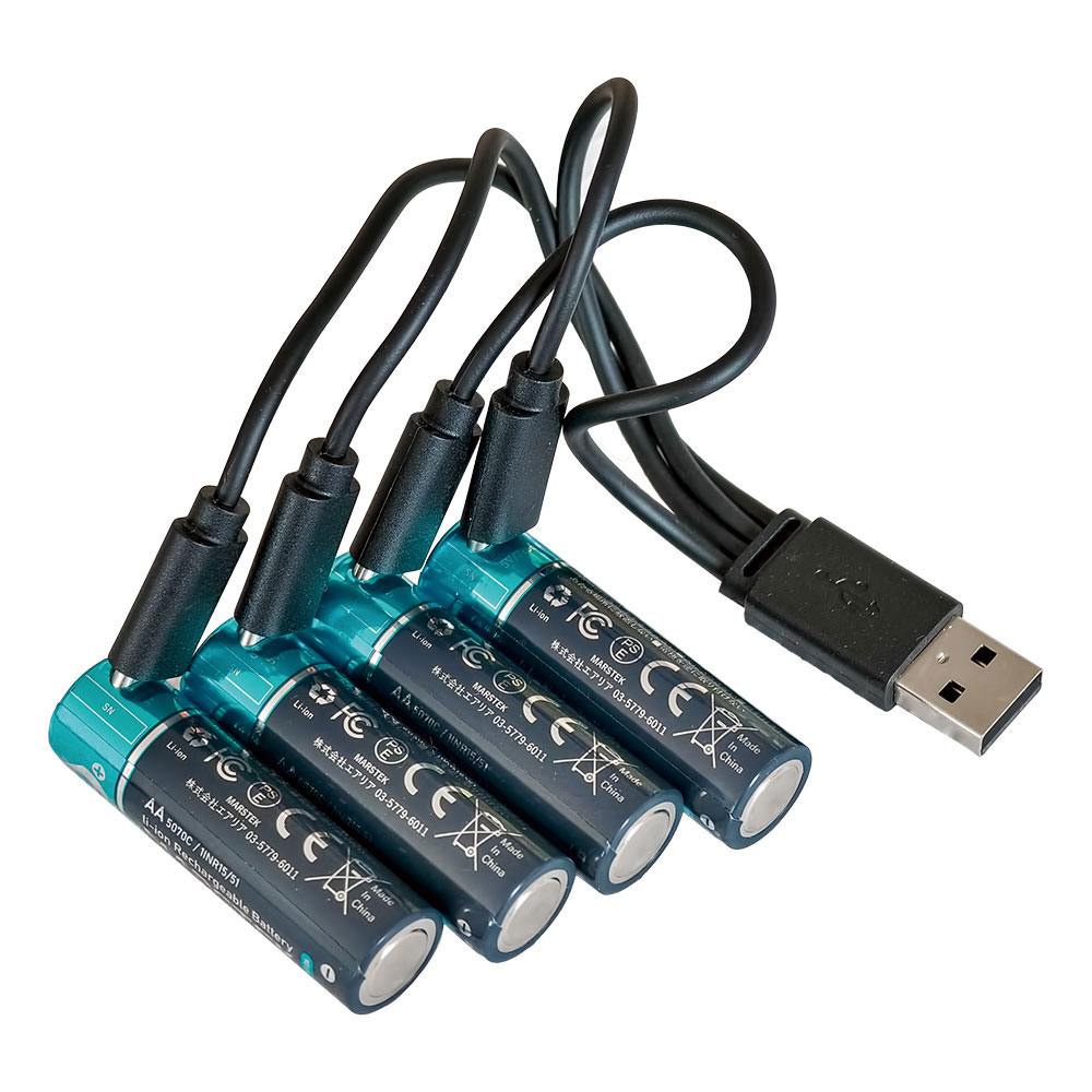 MARSTEK 単3形リチウムイオン充電池 4本パック [SD-5070CB]