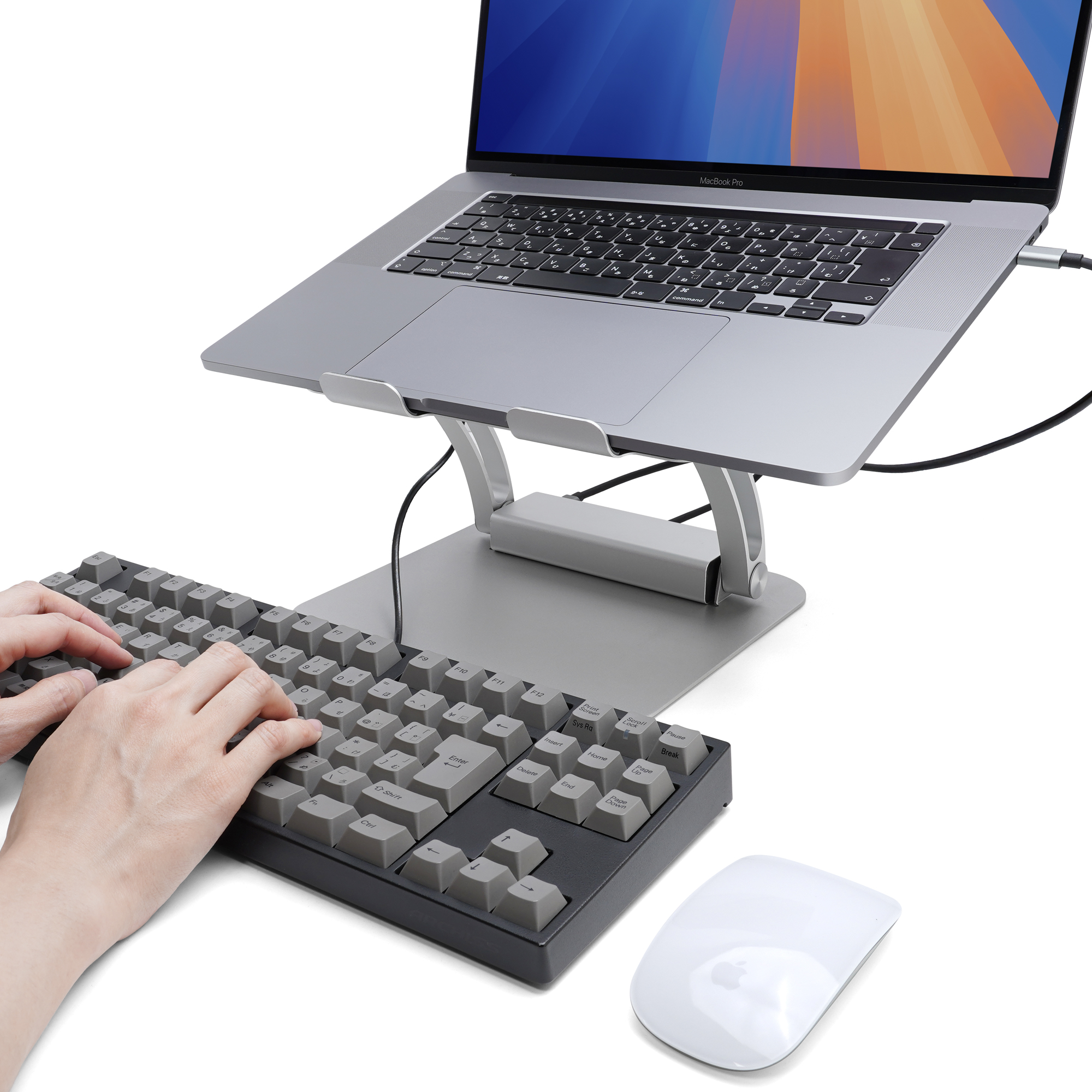 ARCHISS（アーキス）USB-C接続ドッキングステーション付きノートパソコンスタンド LIFT UP HUB-STAND BY ME [AS-LHBM-SL]
