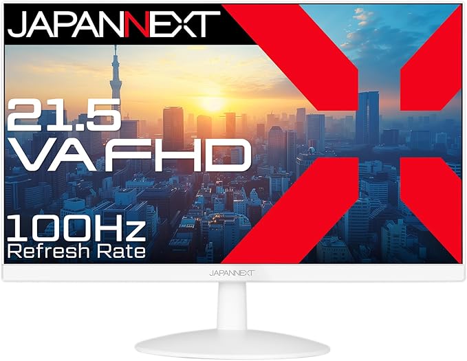 【ホワイトモデル】JAPANNEXT 21.5インチ VAパネル搭載 フルHD(1920x1080)解像度 液晶モニター(ホワイト) JN-V215F2-W