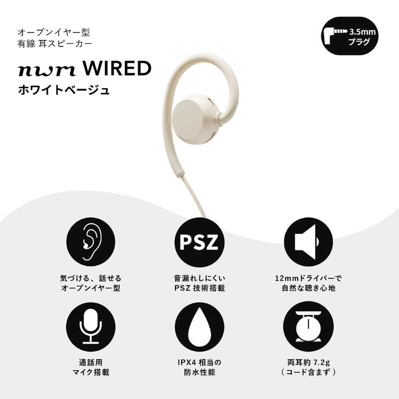 NTTソノリティ nwm WIRED MWE006CJ [ホワイトベージュ]