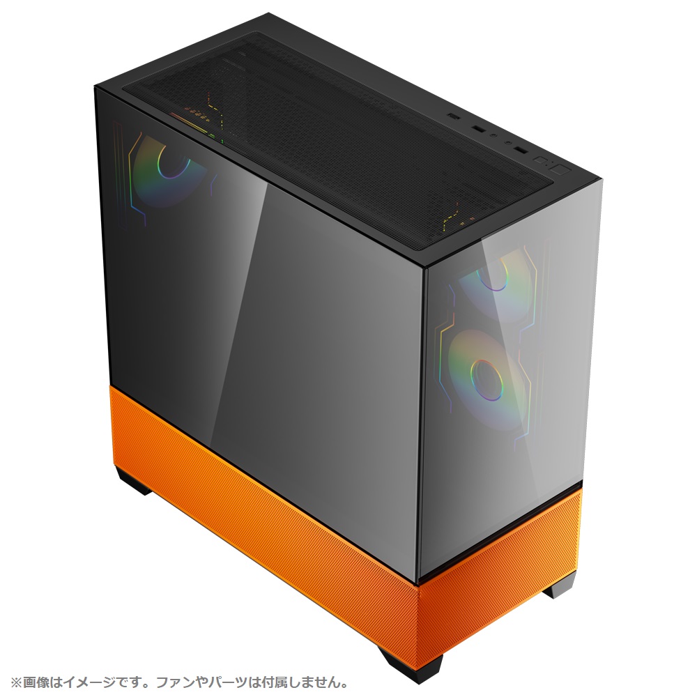 darkFlash DS900 Air Shine Orange ミラーパネル採用 ピラーレスミドルタワーケース  [DS900AIR-DFEDITION+TYPE-C]