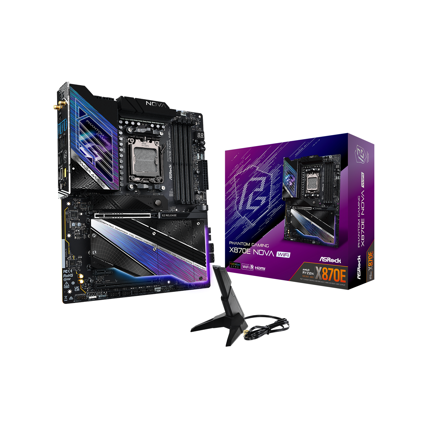 ASRock(アスロック) AMD X870Eチップセット搭載 AMD AM5 ATXマザーボード X870E Nova WiFi