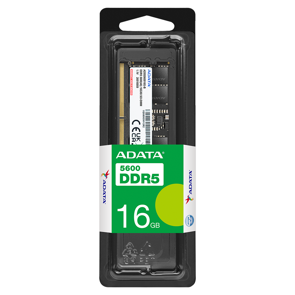 A-DATA DDR5-5600 S.O.DIMM(ノートPC用) 16GB(16GB×1枚組) AD5S560016G-S