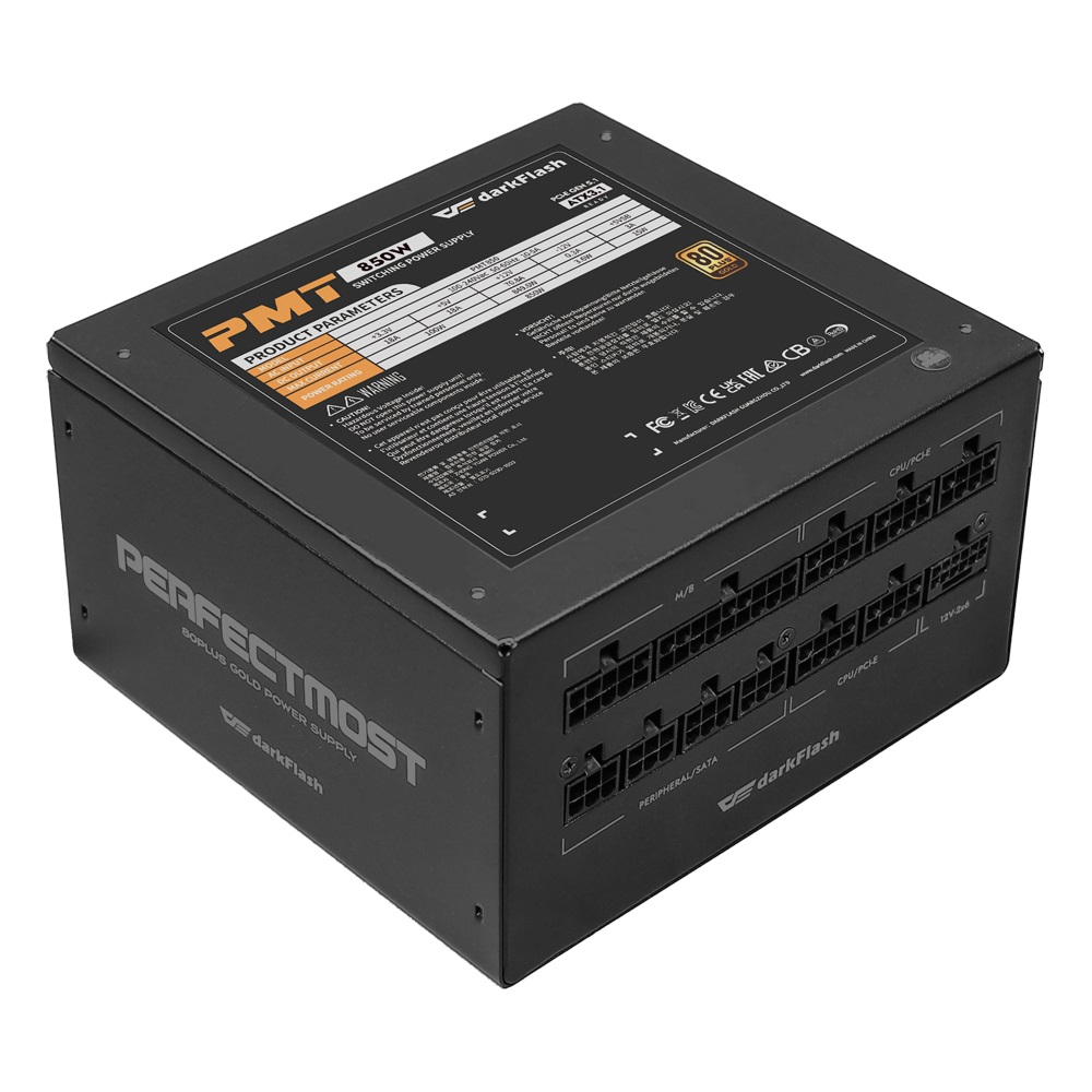 darkFlash 80Plus Gold ATX3.1&PCIe5.1規格対応 850W電源 [PMT850-BLACK]