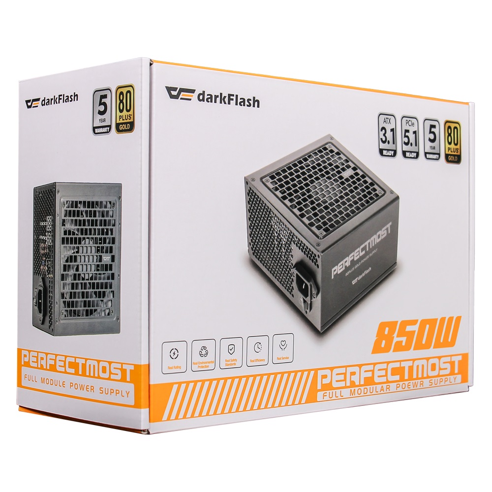 darkFlash 80Plus Gold ATX3.1&PCIe5.1規格対応 850W電源 [PMT850-BLACK]