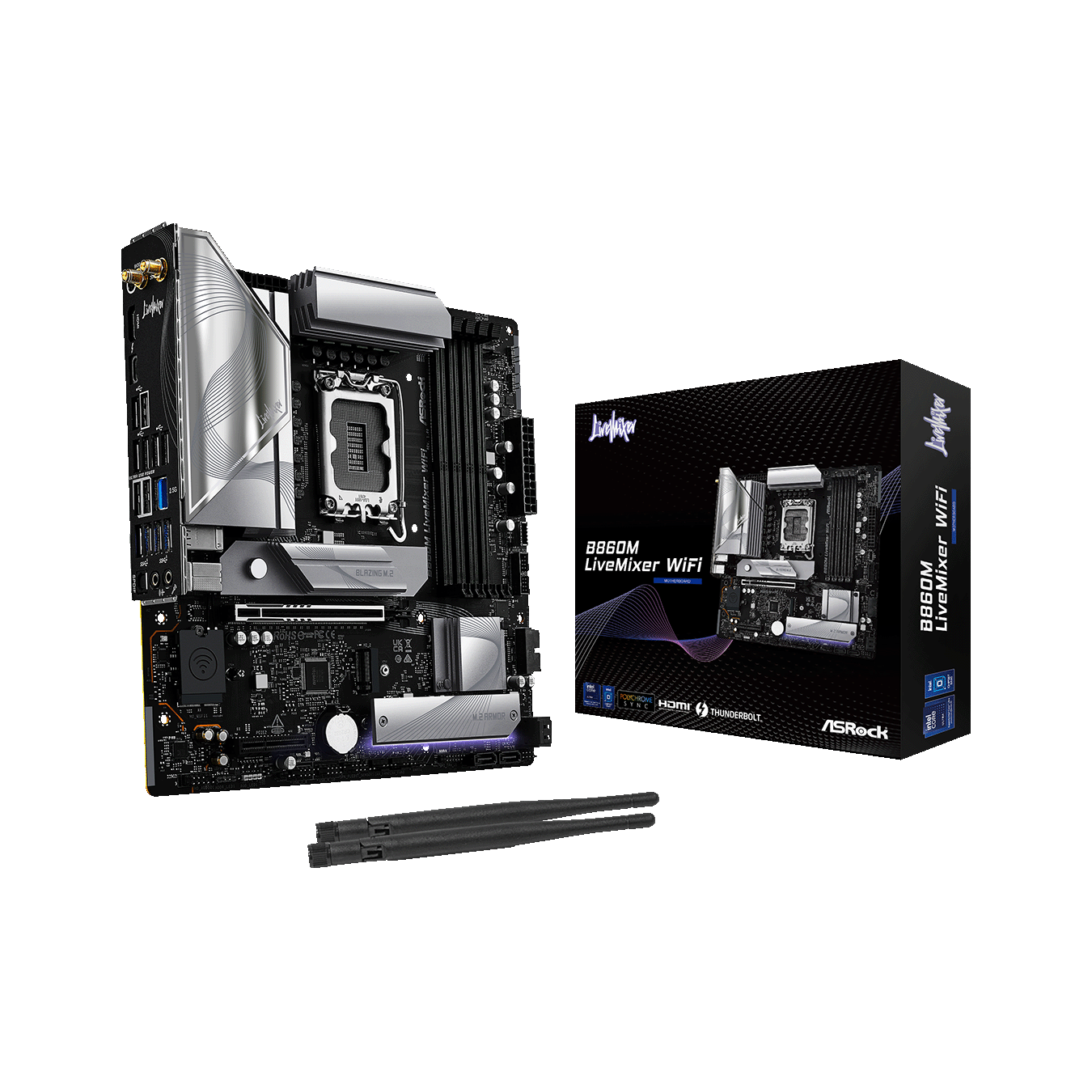 ASRock(アスロック) Intel B860チップセット搭載 LGA1851 MicroATXマザーボード B860M LiveMixer WiFi