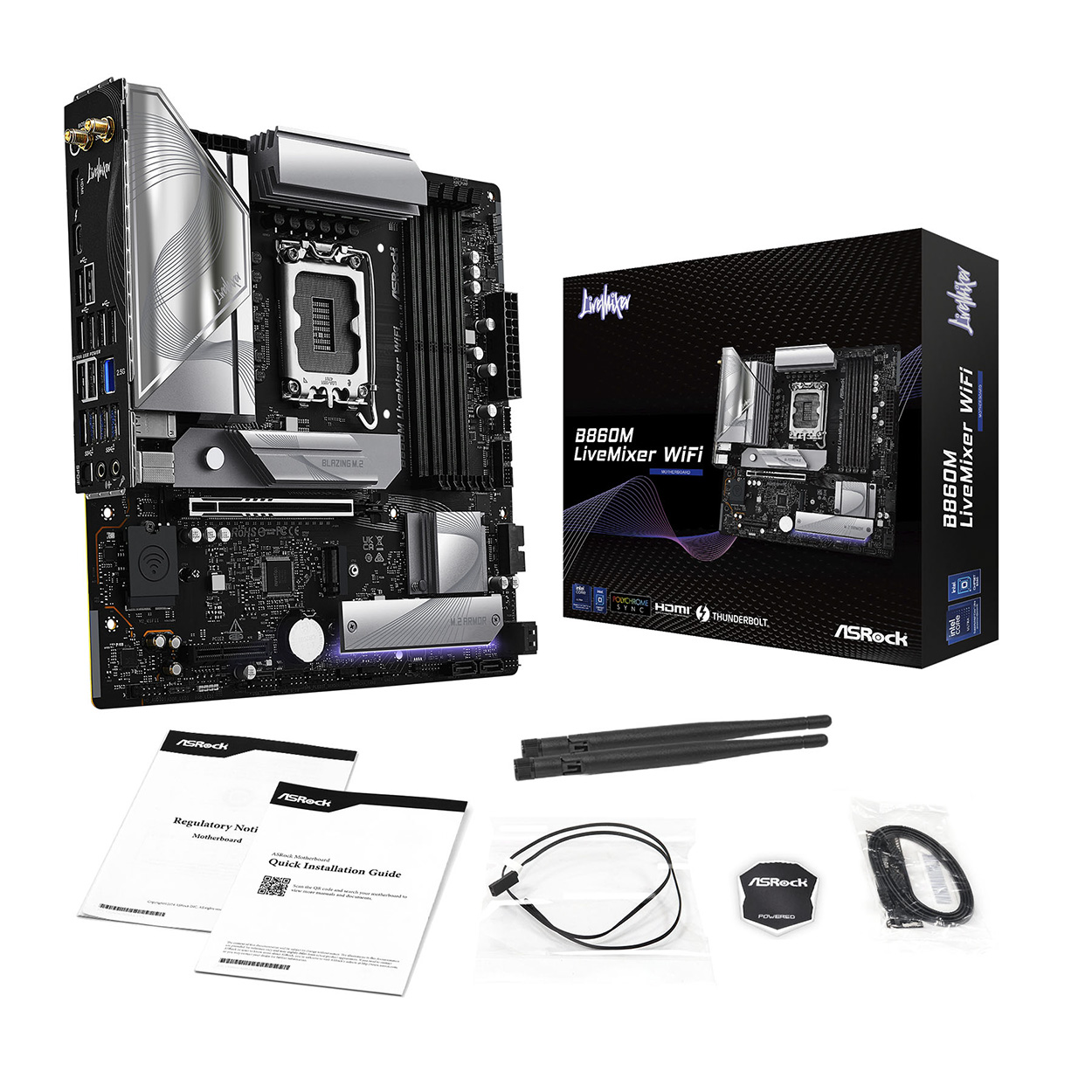 ASRock(アスロック) Intel B860チップセット搭載 LGA1851 MicroATXマザーボード B860M LiveMixer WiFi