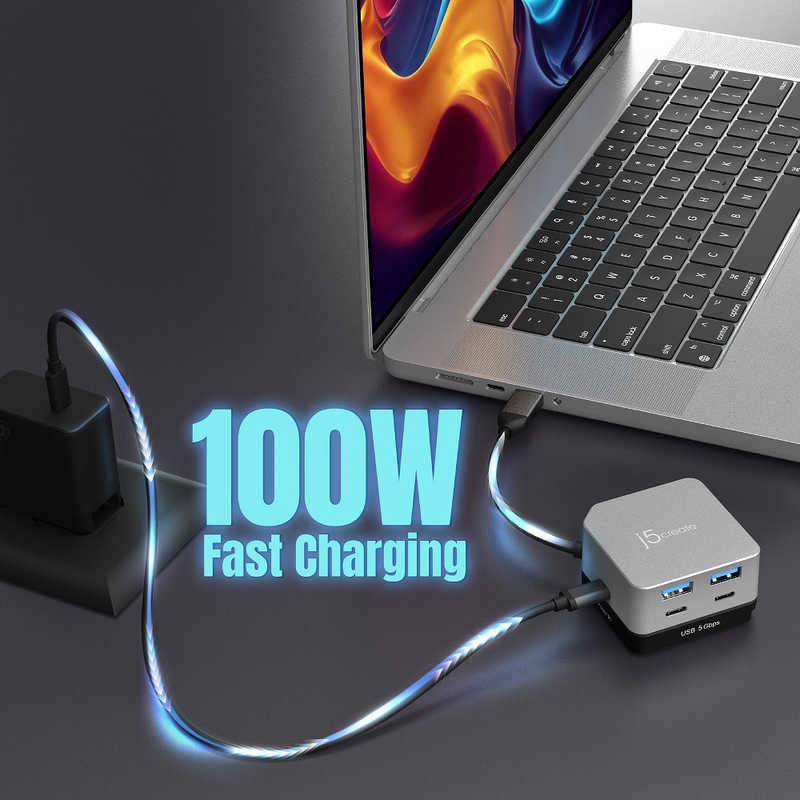 j5 create USB-C to 4K144Hz HDMI+PD100W 6in1 マルチハブ [JCD361]