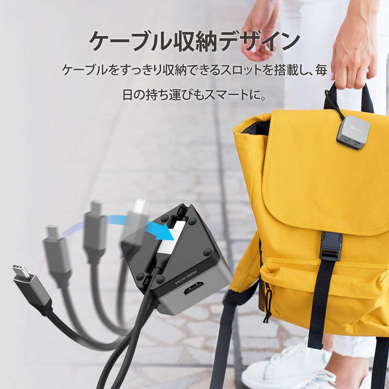 j5 create USB-C to 4K144Hz HDMI+PD100W 6in1 マルチハブ [JCD361]