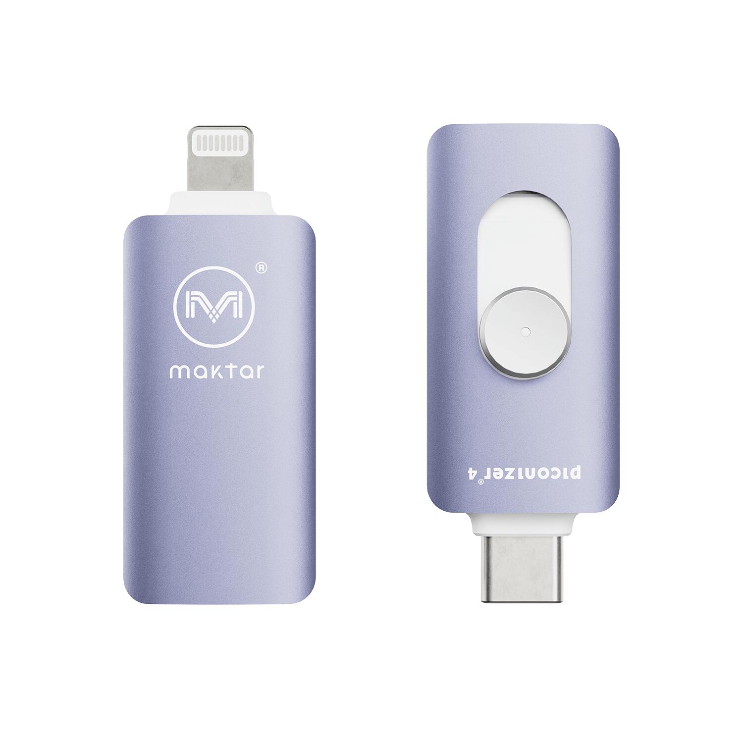 Piconizer4 256GB  iPhone USBメモリ 写真 バックアップ Lightning タイプ USB-C データ保存 バイオレット MKP4-PP-256G