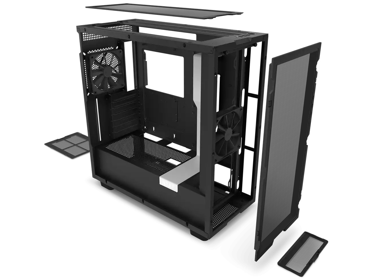 【アウトレット品】NZXT H7 Flow White&Black ミドルタワー PCケース マットホワイト&ブラック