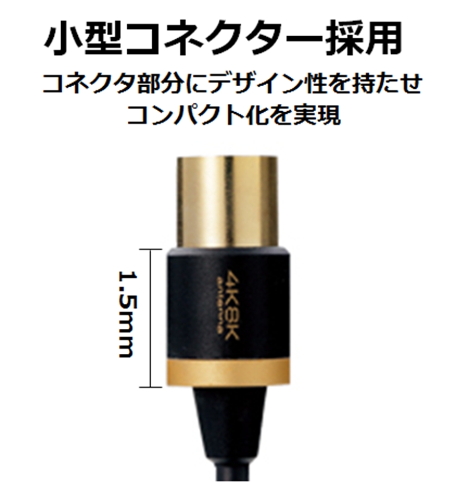 ELECOM 4K8K対応TV用アンテナケーブル DH-ATLS48K30BK