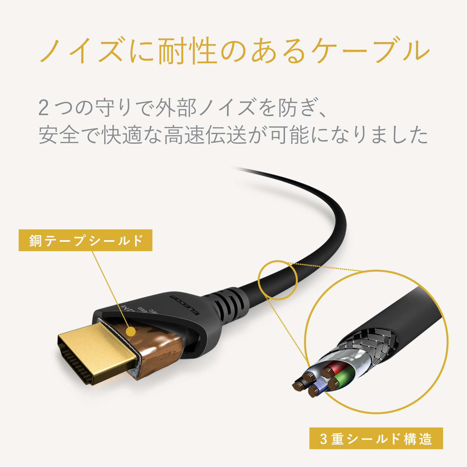 ELECOM プレミアムハイスピードHDMI(R)ケーブル DH-HDPS14E30BK [3m]