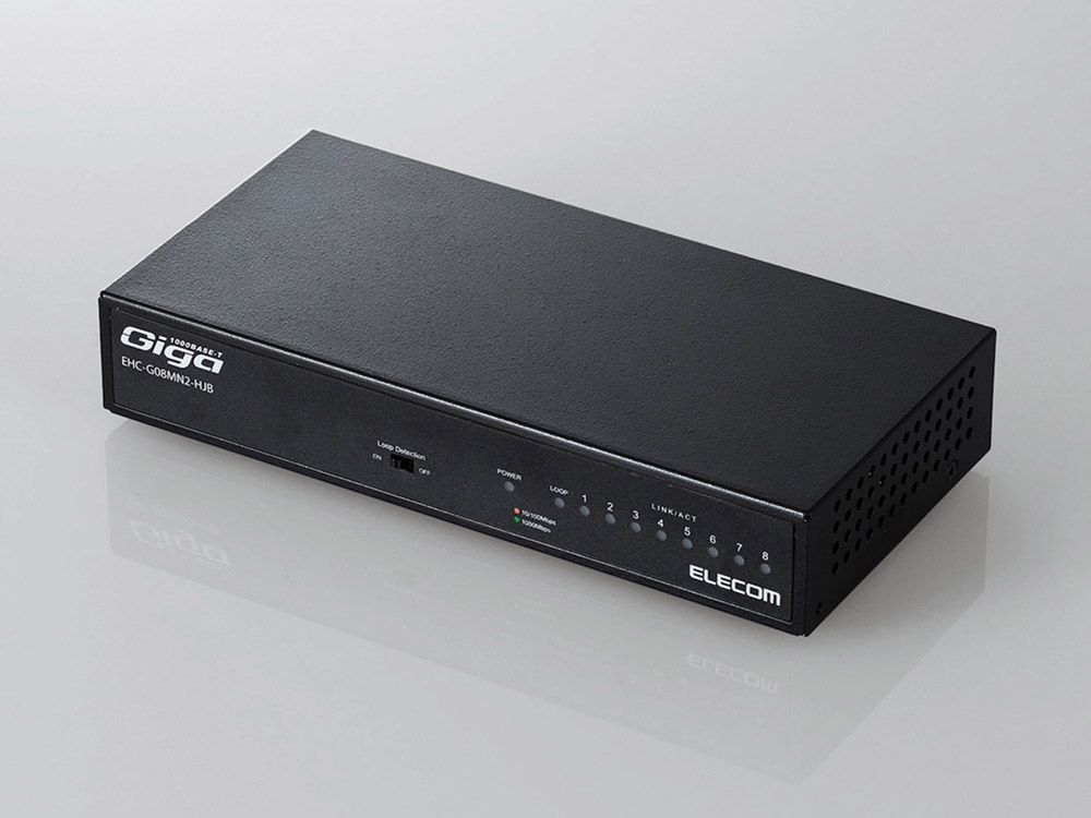 ELECOM 1000BASE-T対応 スイッチングハブ EHC-G08MN2-HJB [ブラック]