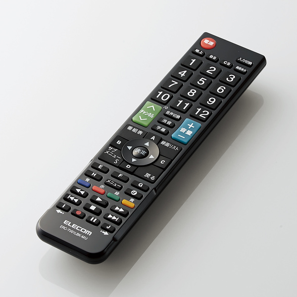 ELECOM 12メーカー対応マルチテレビリモコン ERC-TV01LBK-MU