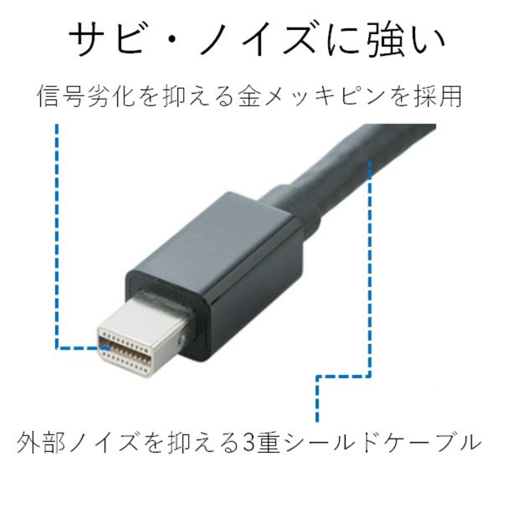 ELECOM Mini DisplayPort-VGA変換アダプタ AD-MDPVGABK [ブラック]