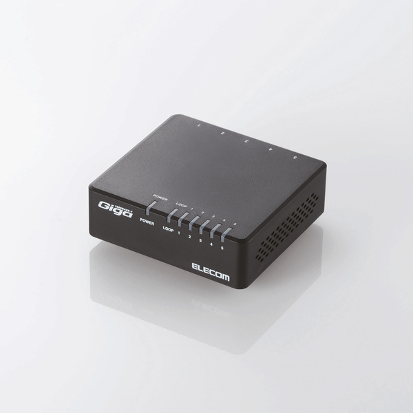 ELECOM 1000BASE-T対応 スイッチングハブ EHC-G05PA-B-K [ブラック]