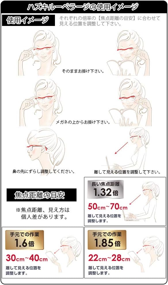 【中古】 Hazuki Company ハズキルーペ ラージ クリアレンズ 1.6倍 ニューパープル【30日間保証】