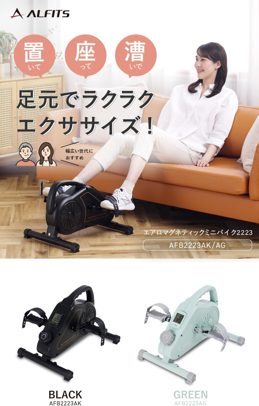 ALINCO（アルインコ） エアロマグネティックミニバイク グリーン [AFB2223AG]