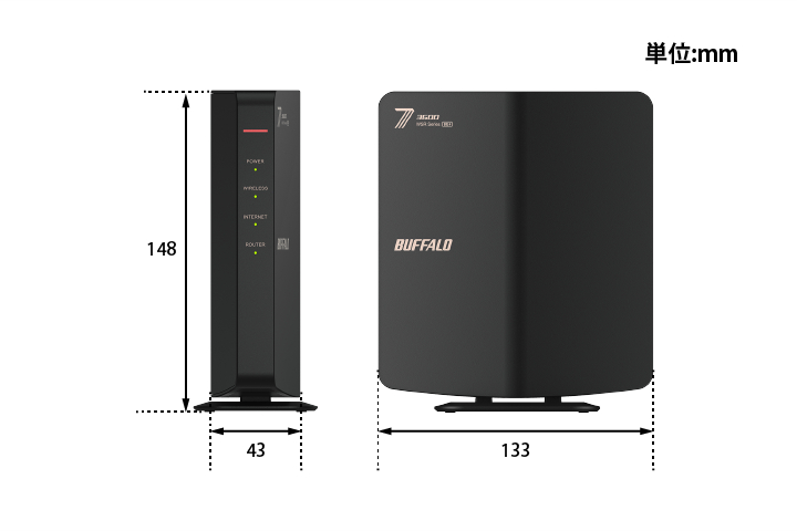 バッファロー　Wi-Fi 7(11be)対応デュアルバンドWi-Fiルーター WSR3600BE4P-BK