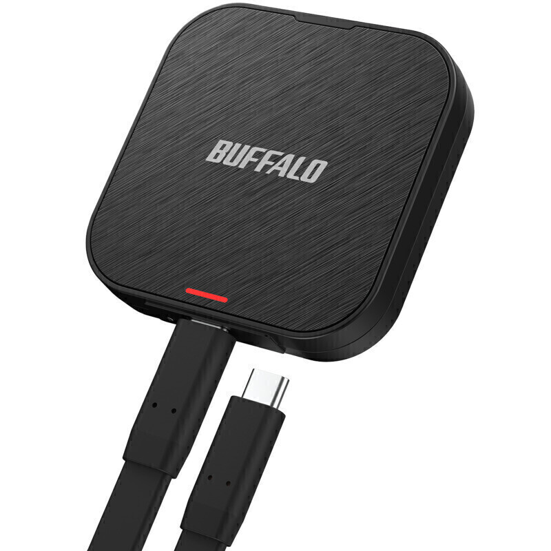 バッファロー 1000GB（1TB） MagSafeマグネット対応ポータブルSSD ProRes録画対応 SSD-PMS1.0U3-BA