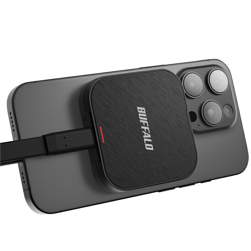 バッファロー 1000GB（1TB） MagSafeマグネット対応ポータブルSSD ProRes録画対応 SSD-PMS1.0U3-BA