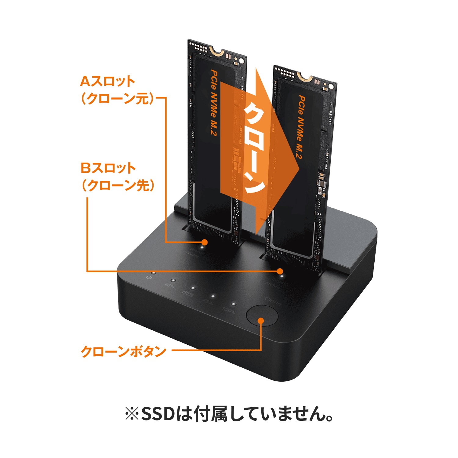玄人志向 KURO-DACHI/CLONE/NVMe [ USB3.2 Gen2x2接続 M.2 NVMe SSD 
